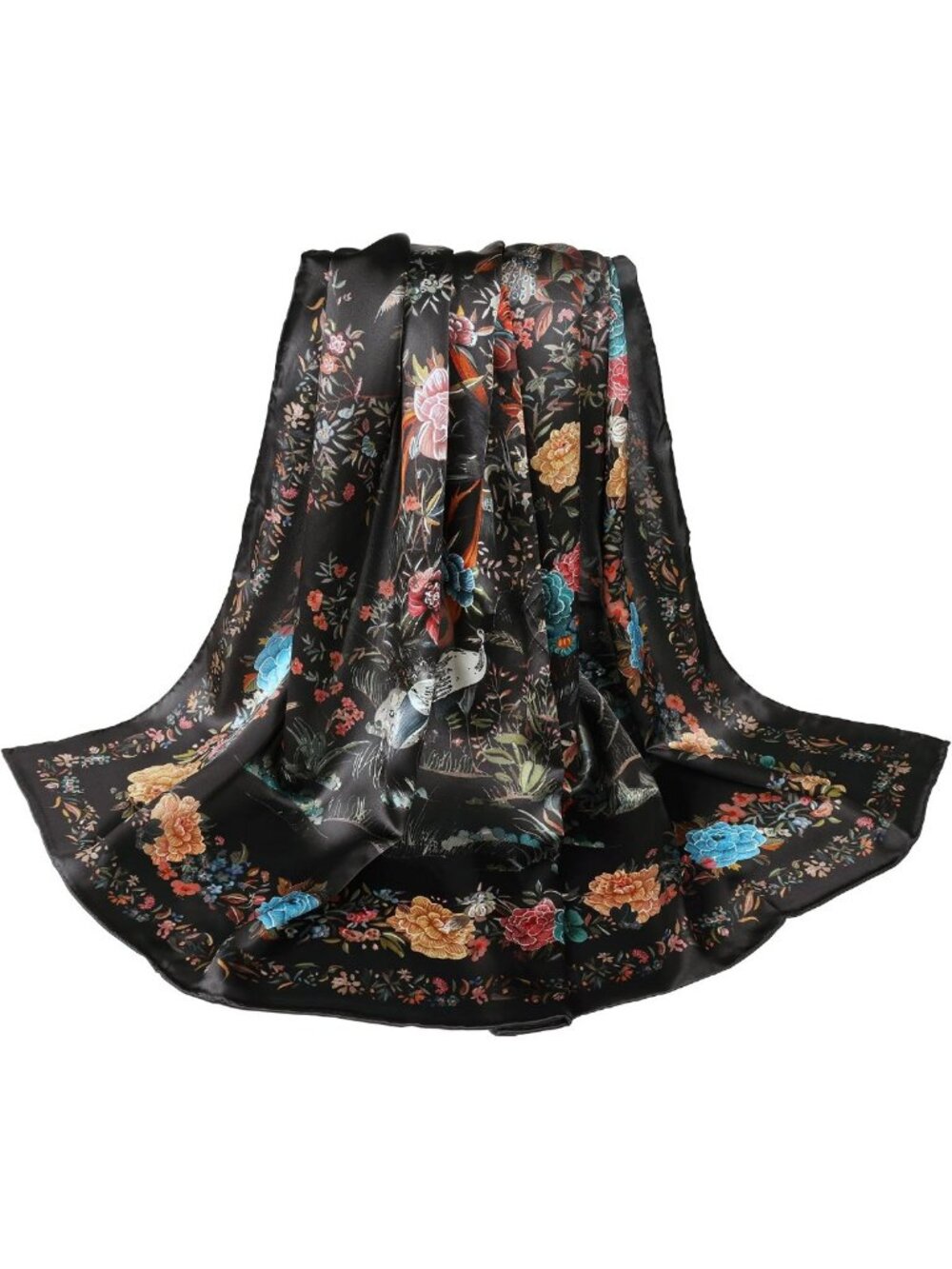 Luxurious 100% Mulberry Silk Large Square Scarf | Versatile Hair Wrap & Shawl